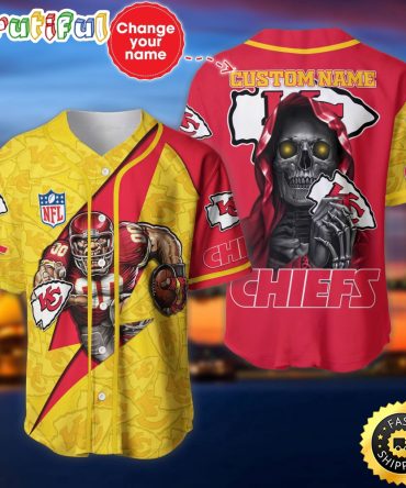 Personalized NFL Kansas City Chiefs Baseball Jersey Athletic Team Shirts