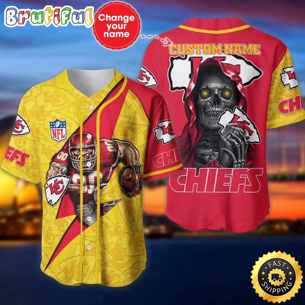 Personalized NFL Kansas City Chiefs Baseball Jersey Athletic Team Shirts