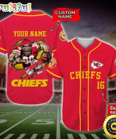 Personalized NFL Kansas City Chiefs Baseball Jersey Authentic Baseball Attire