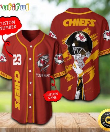 Personalized NFL Kansas City Chiefs Baseball Jersey For Fans