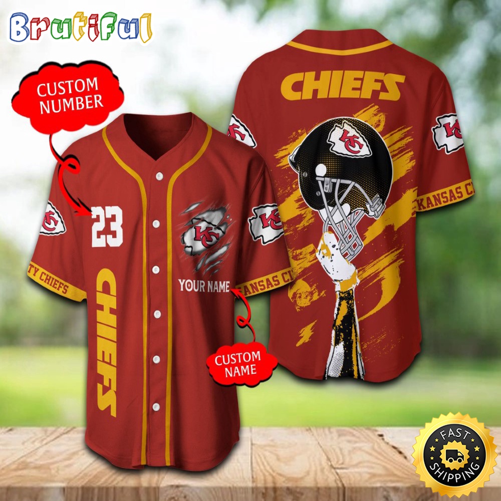 Personalized NFL Kansas City Chiefs Baseball Jersey For Fans
