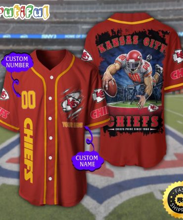 Personalized NFL Kansas City Chiefs Baseball Jersey Stylish Baseball Tops