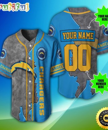 Personalized NFL Los Angeles Chargers Baseball Jersey Authentic Baseball Attire