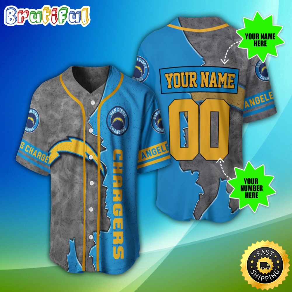 Personalized NFL Los Angeles Chargers Baseball Jersey Authentic Baseball Attire