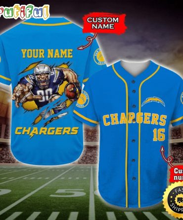 Personalized NFL Los Angeles Chargers Baseball Jersey Dynamic Team Shirts