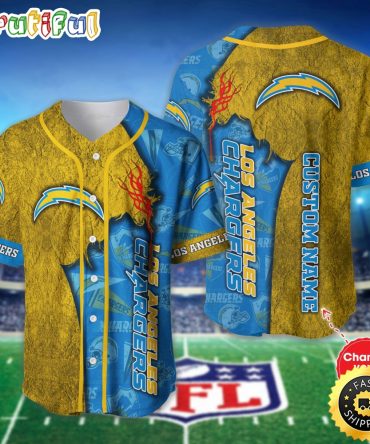 Personalized NFL Los Angeles Chargers Baseball Jersey Sportswear Tops