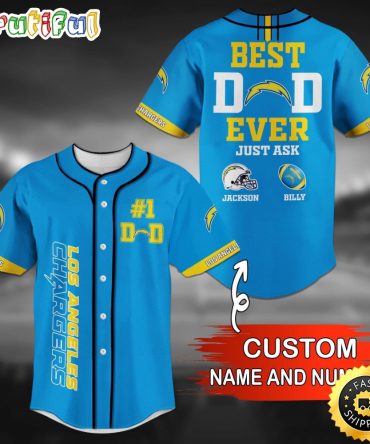 Personalized NFL Los Angeles Chargers Baseball Jersey Stylish Baseball Tops