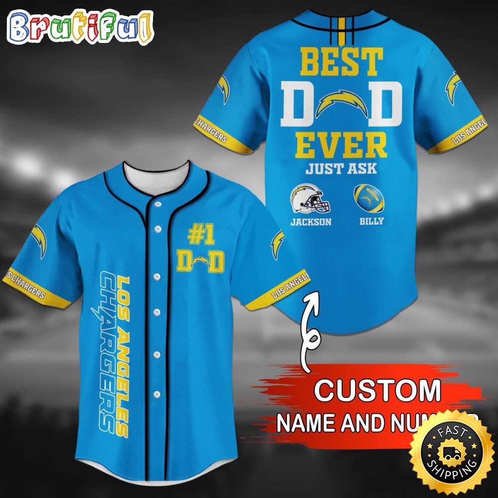 Personalized NFL Los Angeles Chargers Baseball Jersey Stylish Baseball Tops
