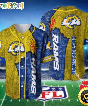 Personalized NFL Los Angeles Rams Baseball Jersey Dynamic Team Shirts