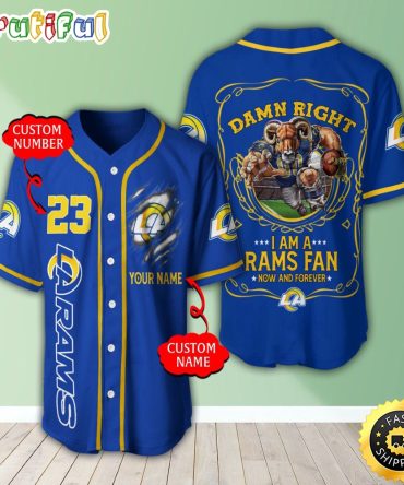 Personalized NFL Los Angeles Rams Baseball Jersey Essential Team Tops