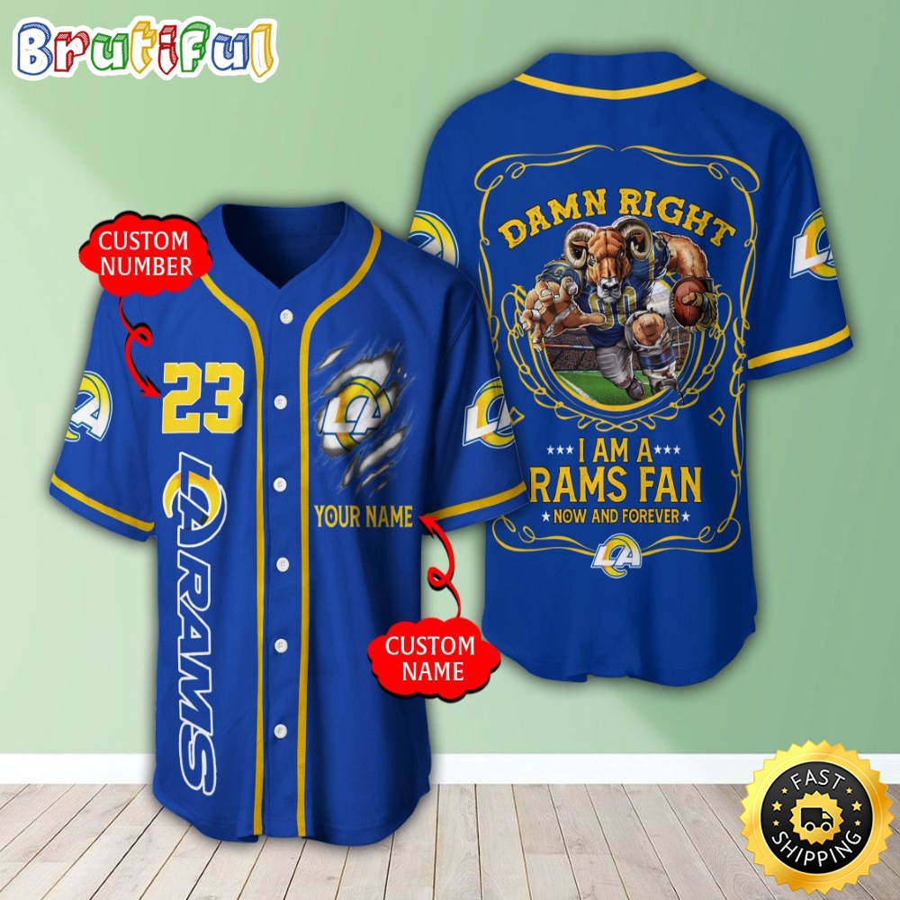 Personalized NFL Los Angeles Rams Baseball Jersey Essential Team Tops
