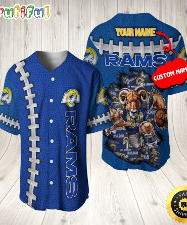 Personalized NFL Los Angeles Rams Baseball Jersey Stylish Baseball Tops