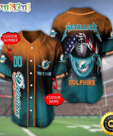 Personalized NFL Miami Dolphins Baseball Jersey Classic Baseball Jerseys