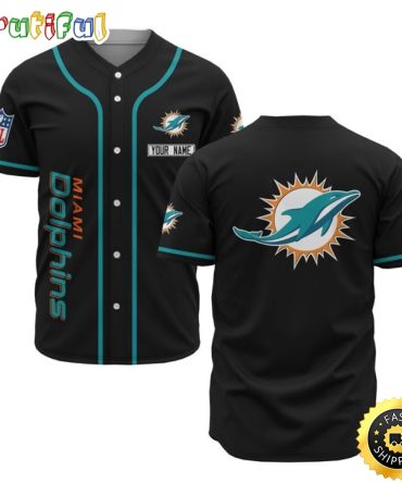 Personalized NFL Miami Dolphins Baseball Jersey Sporty Team Jerseys