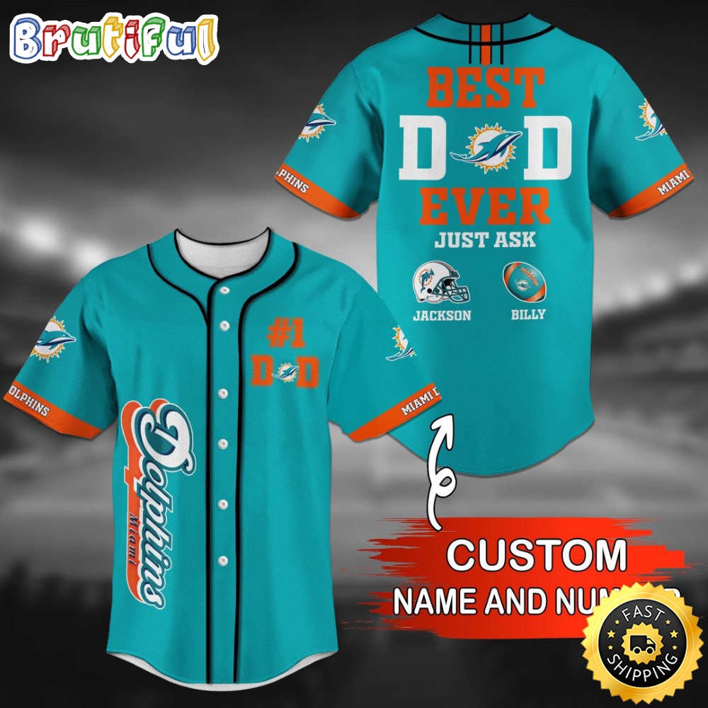 Personalized NFL Miami Dolphins Baseball Jersey Stylish Baseball Tops