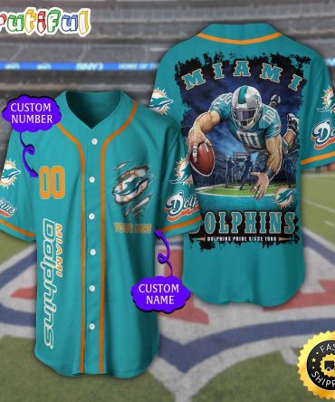 Personalized NFL Miami Dolphins Baseball Jersey Tradition in Jerseys