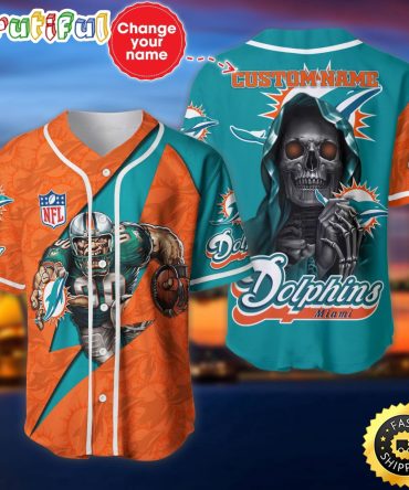 Personalized NFL Miami Dolphins Baseball Jersey Vintage Baseball Gear