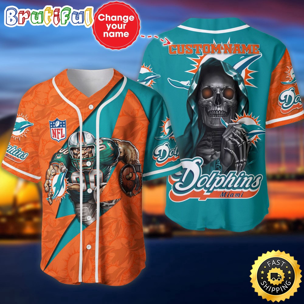 Personalized NFL Miami Dolphins Baseball Jersey Vintage Baseball Gear