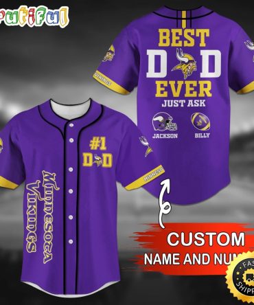 Personalized NFL Minnesota Vikings Baseball Jersey Classic Baseball Jerseys