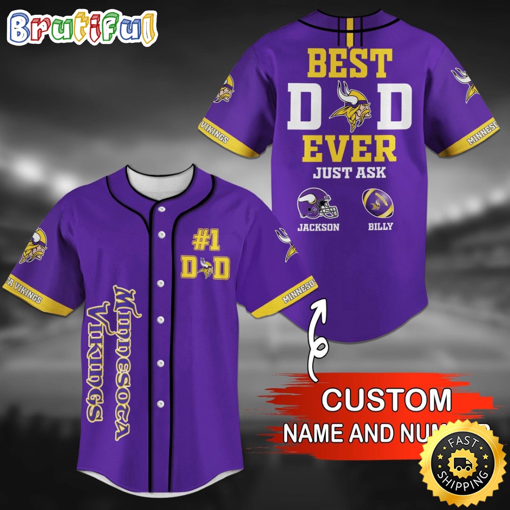 Personalized NFL Minnesota Vikings Baseball Jersey Classic Baseball Jerseys