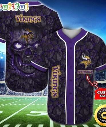 Personalized NFL Minnesota Vikings Baseball Jersey Essential Team Tops