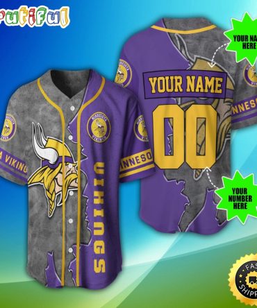 Personalized NFL Minnesota Vikings Baseball Jersey Fan Favorite Jerseys