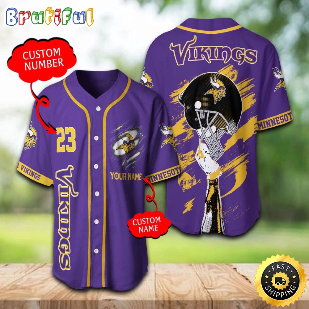 Personalized NFL Minnesota Vikings Baseball Jersey Gift For Fans For Fans