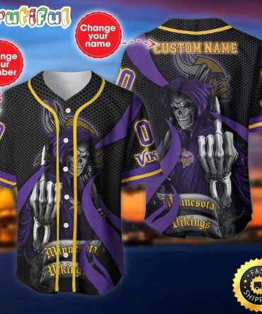 Personalized NFL Minnesota Vikings Baseball Jersey Iconic Baseball Wear