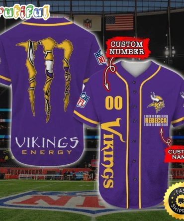 Personalized NFL Minnesota Vikings Baseball Jersey Sportswear Tops