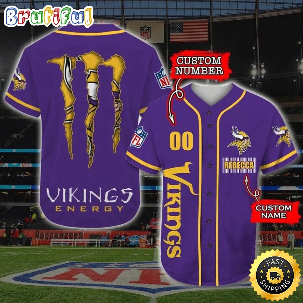 Personalized NFL Minnesota Vikings Baseball Jersey Sportswear Tops