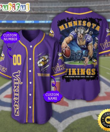 Personalized NFL Minnesota Vikings Baseball Jersey Tradition in Jerseys