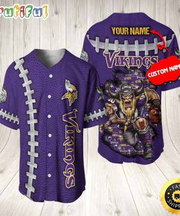 Personalized NFL Minnesota Vikings Baseball Jersey Vintage Baseball Gear