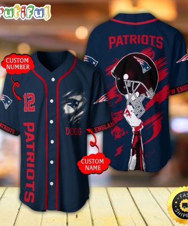 Personalized NFL New England Patriots Baseball Jersey For Fans