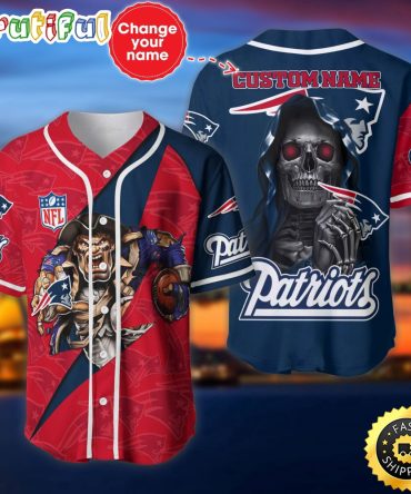 Personalized NFL New England Patriots Baseball Jersey Shirt