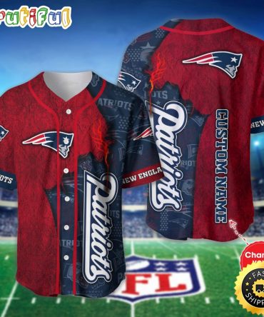 Personalized NFL New England Patriots Baseball Jersey Sportswear Tops