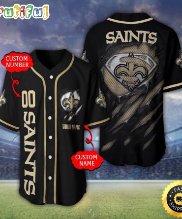 Personalized NFL New Orleans Saints Baseball Jersey Athletic Team Shirts