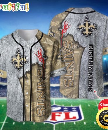 Personalized NFL New Orleans Saints Baseball Jersey Authentic Baseball Attire