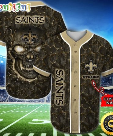 Personalized NFL New Orleans Saints Baseball Jersey Essential Team Tops
