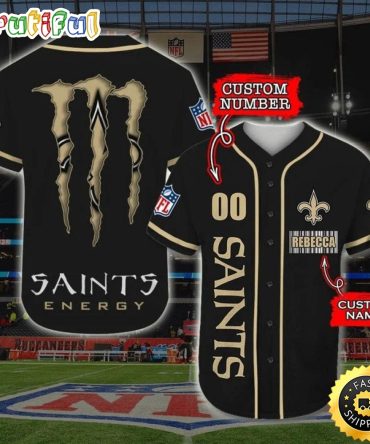 Personalized NFL New Orleans Saints Baseball Jersey Sportswear Tops