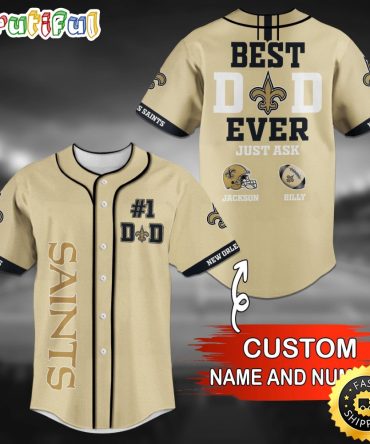 Personalized NFL New Orleans Saints Baseball Jersey Stylish Baseball Tops