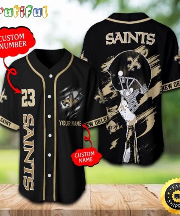 Personalized NFL New Orleans Saints Baseball Jersey Timeless Sportswear