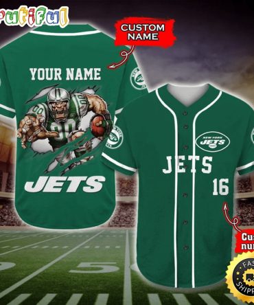 Personalized NFL New York Jets Baseball Jersey Casual Baseball Gear