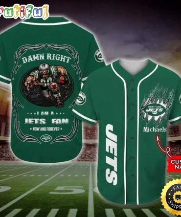 Personalized NFL New York Jets Baseball Jersey Fan Name