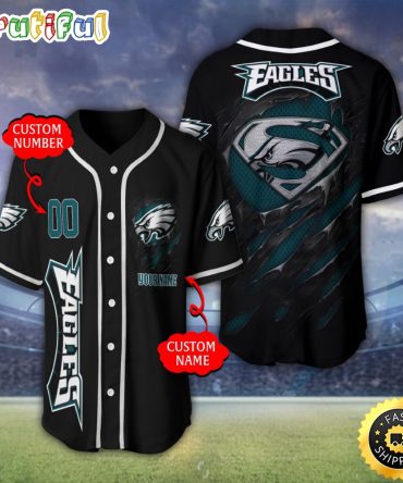 Personalized NFL Philadelphia Eagles Baseball Jersey Stylish Baseball Tops