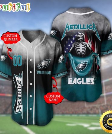 Personalized NFL Philadelphia Eagles Baseball Jersey Team Spirit Tops