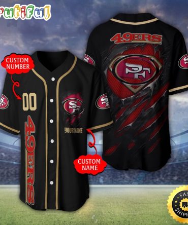 Personalized NFL San Francisco 49ers Baseball Jersey Athletic Team Shirts