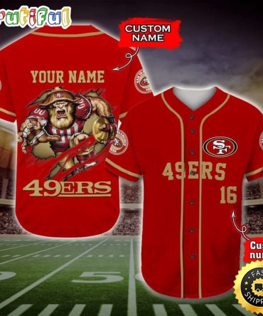 Personalized NFL San Francisco 49ers Baseball Jersey Casual Baseball Gear