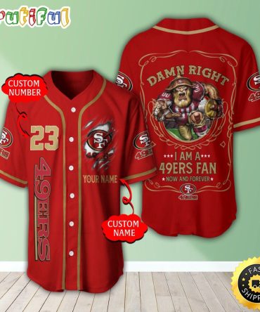 Personalized NFL San Francisco 49ers Baseball Jersey Dynamic Team Shirts