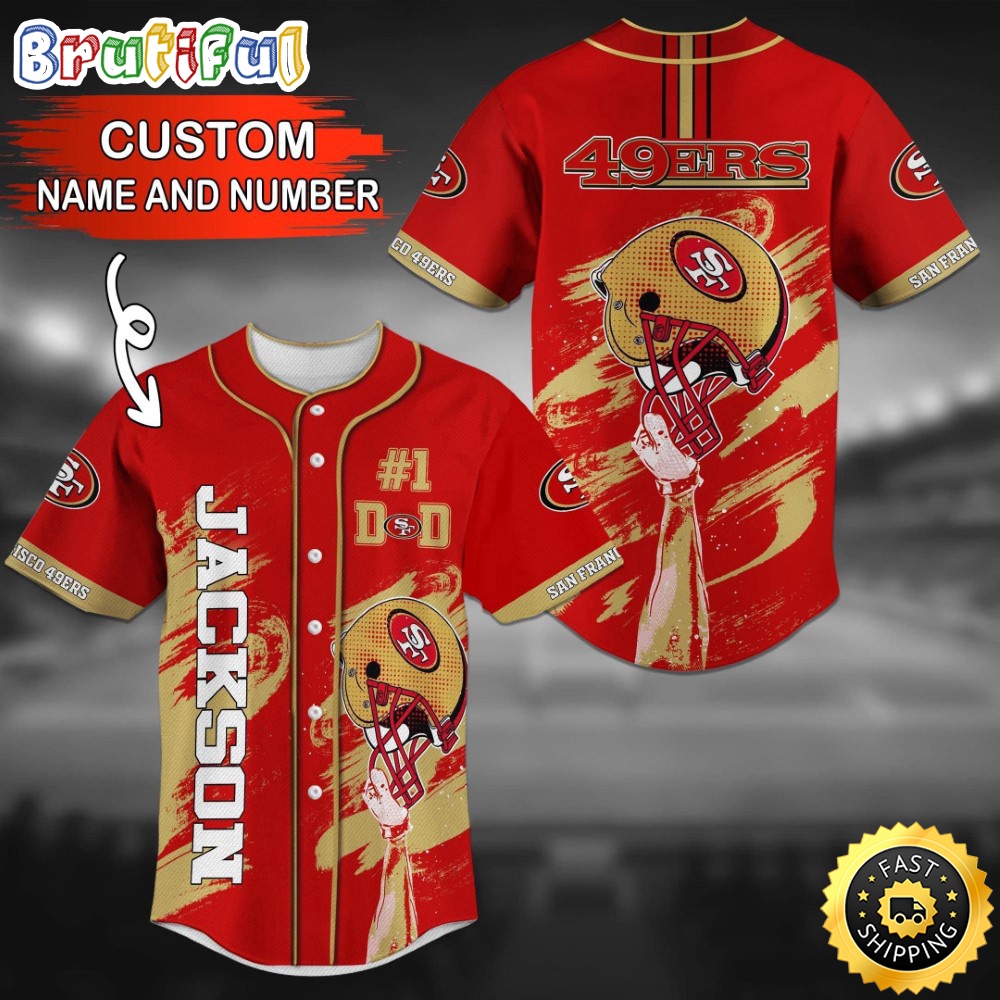 Personalized NFL San Francisco 49ers Baseball Jersey Essential Team Tops