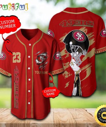 Personalized NFL San Francisco 49ers Baseball Jersey For Fans